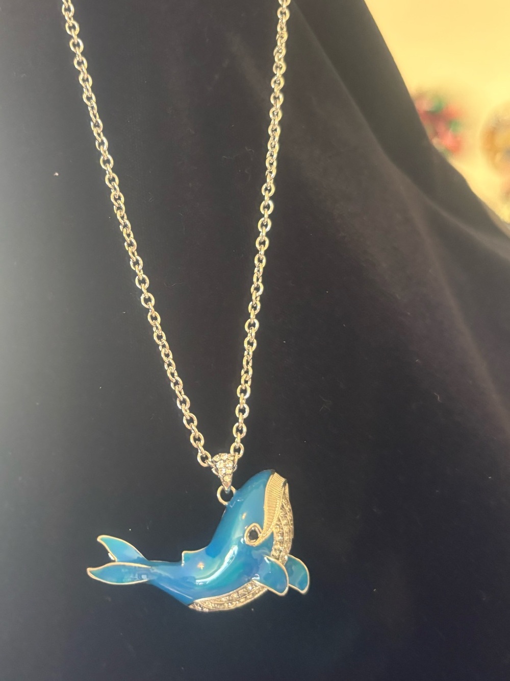 Blue Whale Pendant Necklace - Elegant Fish-Themed Jewelry